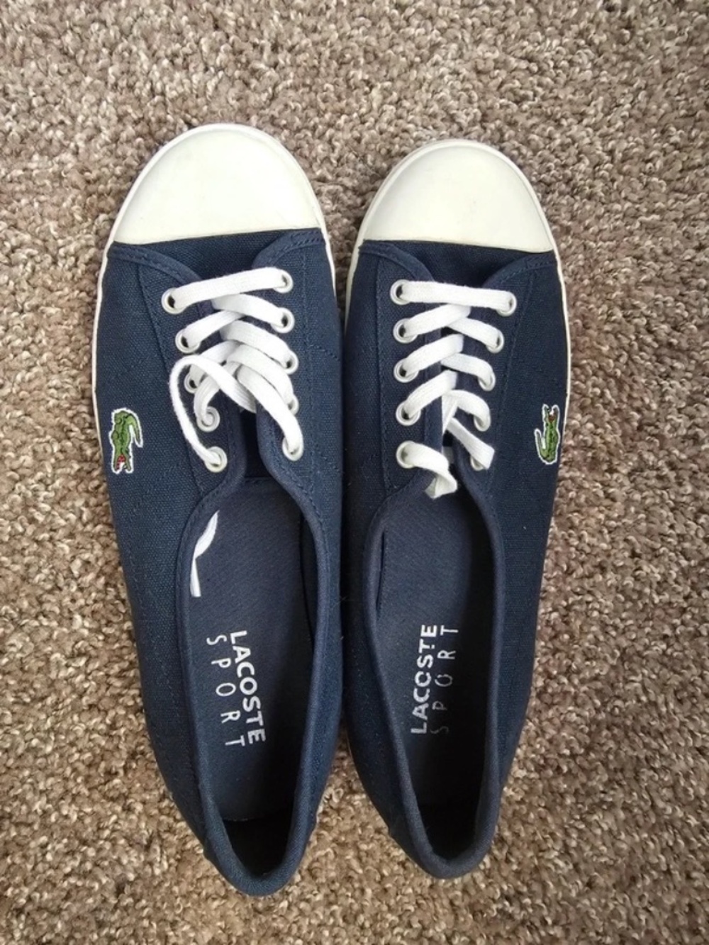 Lacoste Sport Navy Blue Canvas Sneakers Women’s Size 6 / EU 37